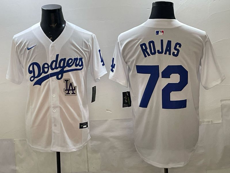 Men 2025 Los Angeles Dodgers #72 Rojas White Game Nike MLB Jersey style 0015